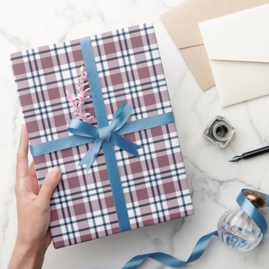 Licht geruit retro patroon bruin grijs wit cadeaupapier (Geschenken)