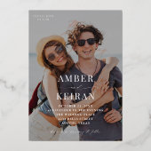 Licht getinte schaduwen - Fotobruiloft Folie Uitnodiging (Voorkant)