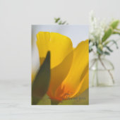 Licht gevulde papaver bedankkaart (Staand voorkant)