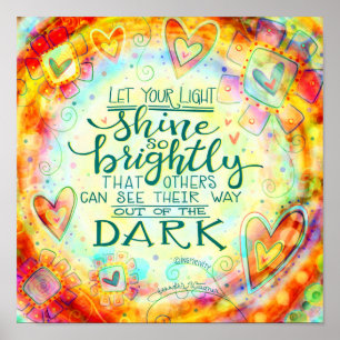 Licht glans Inspirerende Quote Hart Inspirivity Poster