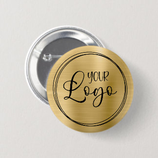 Licht Gold Foil Uw zakelijke Logo hier Ronde Button 5,7 Cm