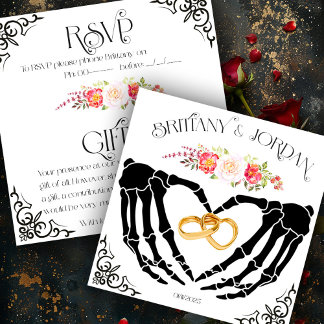 Licht Gotisch Skelet Handen RSVP & Gifts Kaart