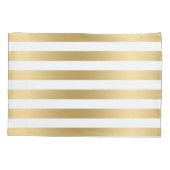 Licht goud en witte strepen modern patroon kussensloop (Achterkant)