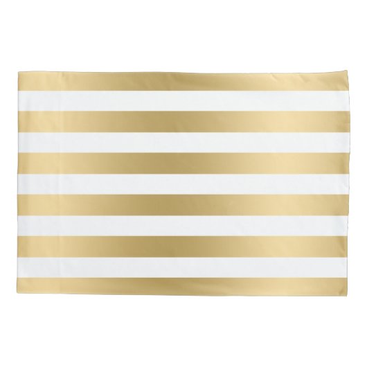 Licht goud en witte strepen modern patroon kussensloop (Achterkant)