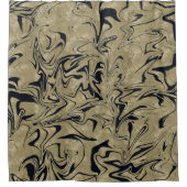 Licht goud en zwart elegant glam marmer douchegordijn (Voorkant)