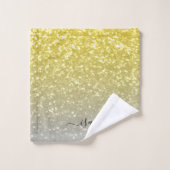Licht goud grijs ombre faux sparkles Aangepaste na Bad Handdoek (Wasdoekje)