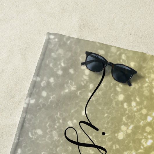 Licht goud grijs ombre faux sparkles Aangepaste na Strandlaken (In situ)