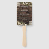 Licht goudglam Rozen Rustic Wood Weddenschap Handwaaier (Achterkant)