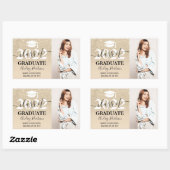 Licht goudglitter ombre afstuderen rechthoekige sticker (Vel)