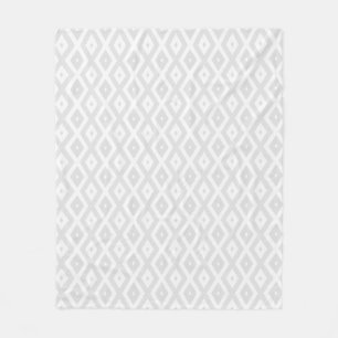 Licht grijs en wit diamantpatroon fleece deken