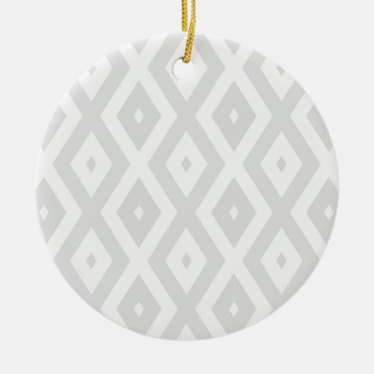 Licht grijs en wit diamantpatroon keramisch ornament (Voorkant)
