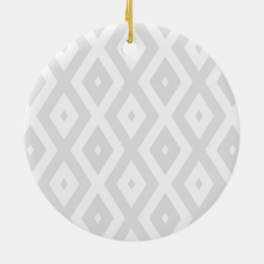 Licht grijs en wit diamantpatroon keramisch ornament (Achterkant)