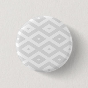Licht grijs en wit diamantpatroon ronde button 3,2 cm