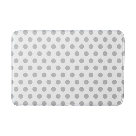 Licht grijs en wit poka Dot Bath Mat (Voorkant)