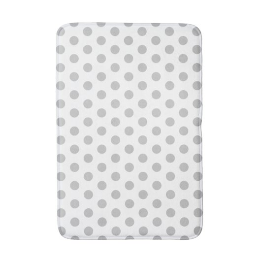 Licht grijs en wit poka Dot Bath Mat (Voorkant Verticaal)