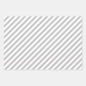 Licht grijs en wit Stip Stripes Patronen Inpakpapier Vel (Voorkant 2)