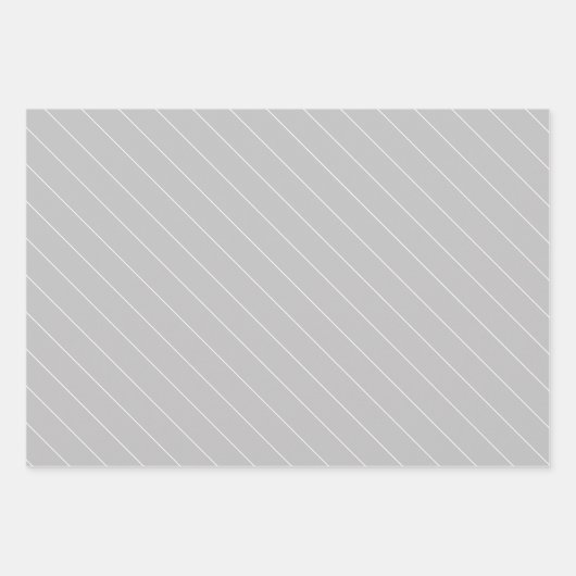 Licht grijs en wit Stip Stripes Patronen Inpakpapier Vel (Voorkant)