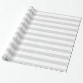 Licht grijs en wit XL Stripe patroon Cadeaupapier (Uitgerold)