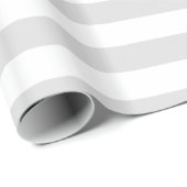 Licht grijs en wit XL Stripe patroon Cadeaupapier (Rol Hoek)