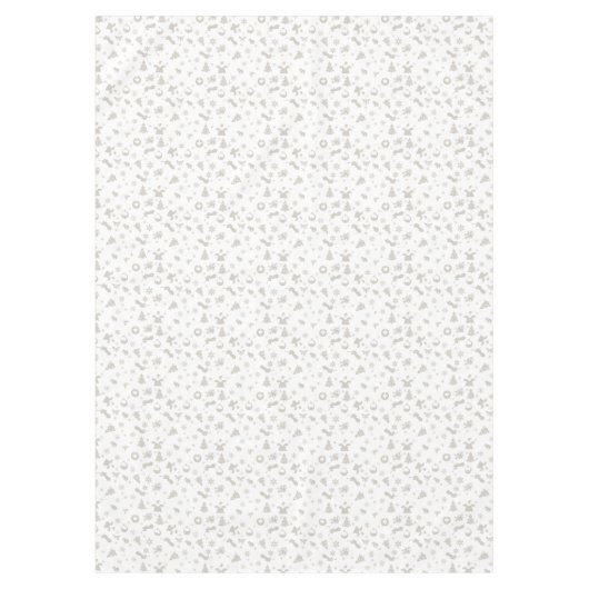 Licht grijs kerstpatroon op witte tablet tafelkleed (Voorkant)