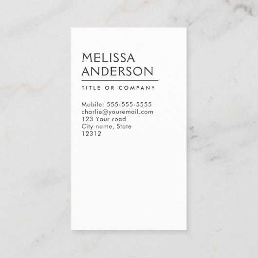 Licht grijs met weven hout, minimalistisch profess visitekaartje (Achterkant)