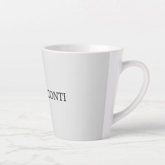 Licht grijs minimalistisch platte moderne latte mok (Rechts)