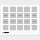 Licht grijs minimalistisch platte moderne vierkante sticker (Vel)
