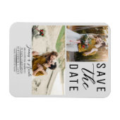 Licht Grijs Modern 2 Foto's Save the Date Wedding Magneet (Horizontaal)