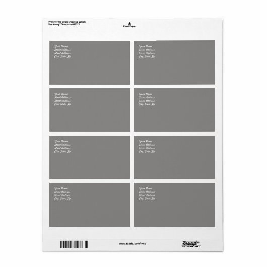 Licht grijs verzendlabel (Full Sheet)