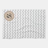 Licht grijze Chevron - Aangepaste tekst Theedoek (Horizontaal)