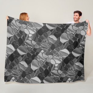 Licht grijze en donkere afgeronde vormen. fleece deken