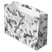 Licht grijze vlekken Abstract gevlekt patroon Groot Cadeauzakje (Achterkant Gekanteld)