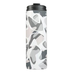 Licht grijze vlekken Abstract gevlekt patroon Thermosbeker