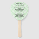 Licht Groen Bloemen Damast Trouwprogramma Fan Handwaaier (Voorkant)