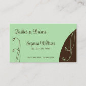 Licht Groen en Bruin Sierlijk Gekronkeld  Visitekaartje (Voorkant)