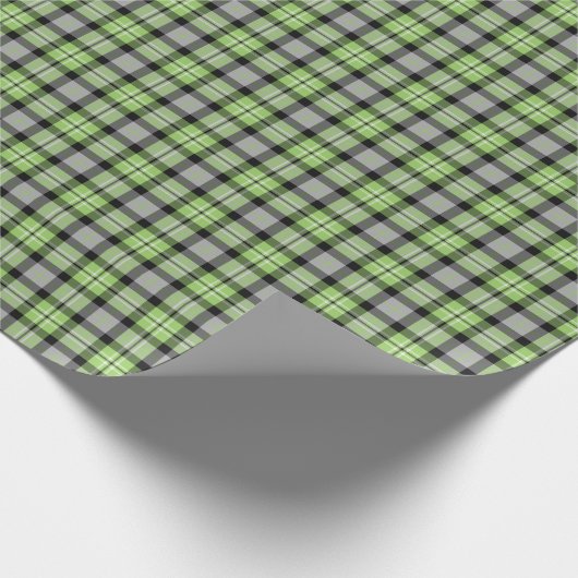 Licht groen en grijs speldenpatroon cadeaupapier (Hoek)