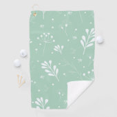 Licht groen en wit bloemmotief golfhanddoek (Insitu)