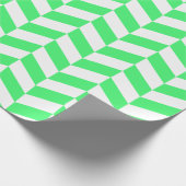 Licht groen en wit Extra Groot Herringbone Cadeaupapier (Hoek)