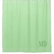 Licht Groen en Wit Gestreepte Aangepaste Initialen