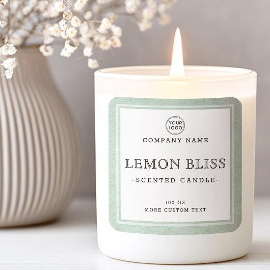 Licht groen etiket met rand vierkant etiket met ra