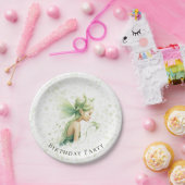 Licht Groen Fairy Alcohol Ink Meisje Verjaardagsfe Papieren Bordje (Feest)