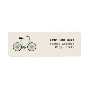 Licht groen fietsenadres etiket