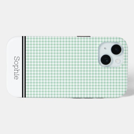 Licht Groen Gingham Custom Samsung Case-Mate iPhone Case (Achterkant (horizontaal))