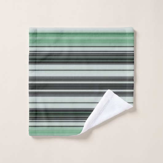 Licht groen grijs Stripe vormgeving Bad Handdoek (Wasdoekje)
