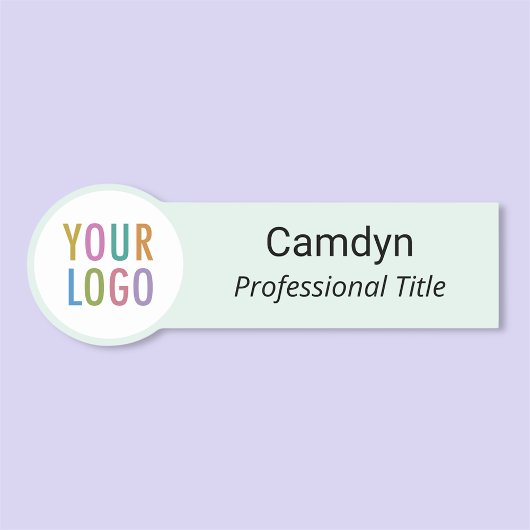 Licht Groen Lange Naam Tag Custom Logo Rond Gevorm