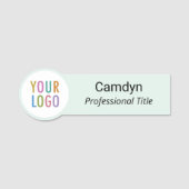 Licht Groen Lange Naam Tag Custom Logo Rond Gevorm (Voorkant)