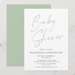 Licht Groen Minimalistisch Modern Baby shower van  Kaart