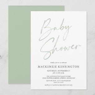 Licht Groen Minimalistisch Modern Baby shower van  Kaart