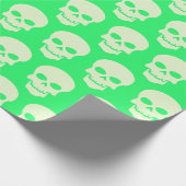 Licht Groen op Lente Groene Skulls Cadeaupapier (Hoek)