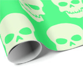Licht Groen op Lente Groene Skulls Cadeaupapier (Rol Hoek)